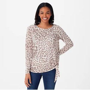 Belle by Kim Gravel Leopard Hacci Grommet Side-Tie Top